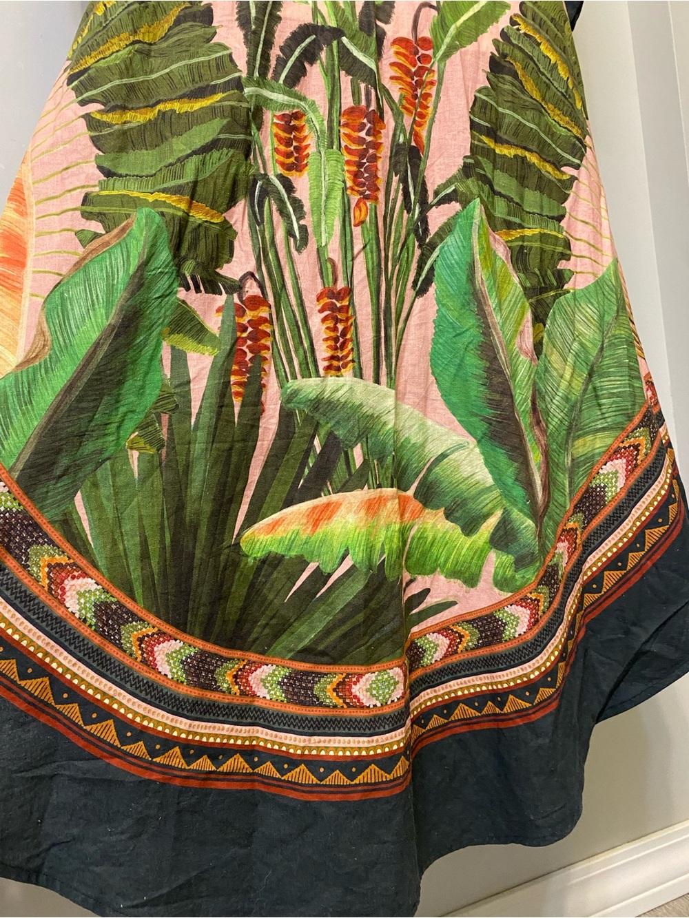 FARM RIO Amazonia Forest Linen Blend Tropical Maxi Dress S - Picture 8 of 16